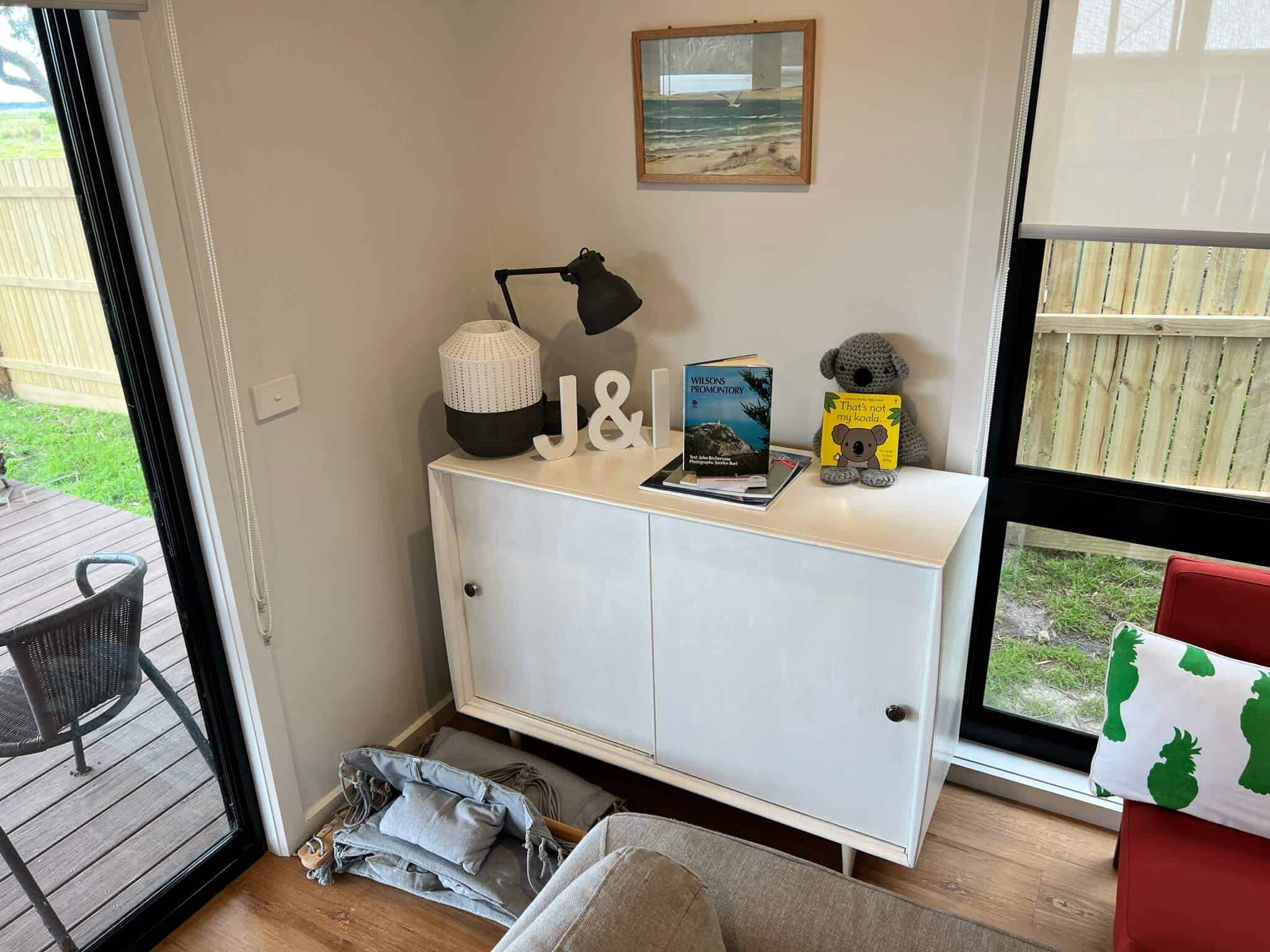 Children's board games inside this cupboard