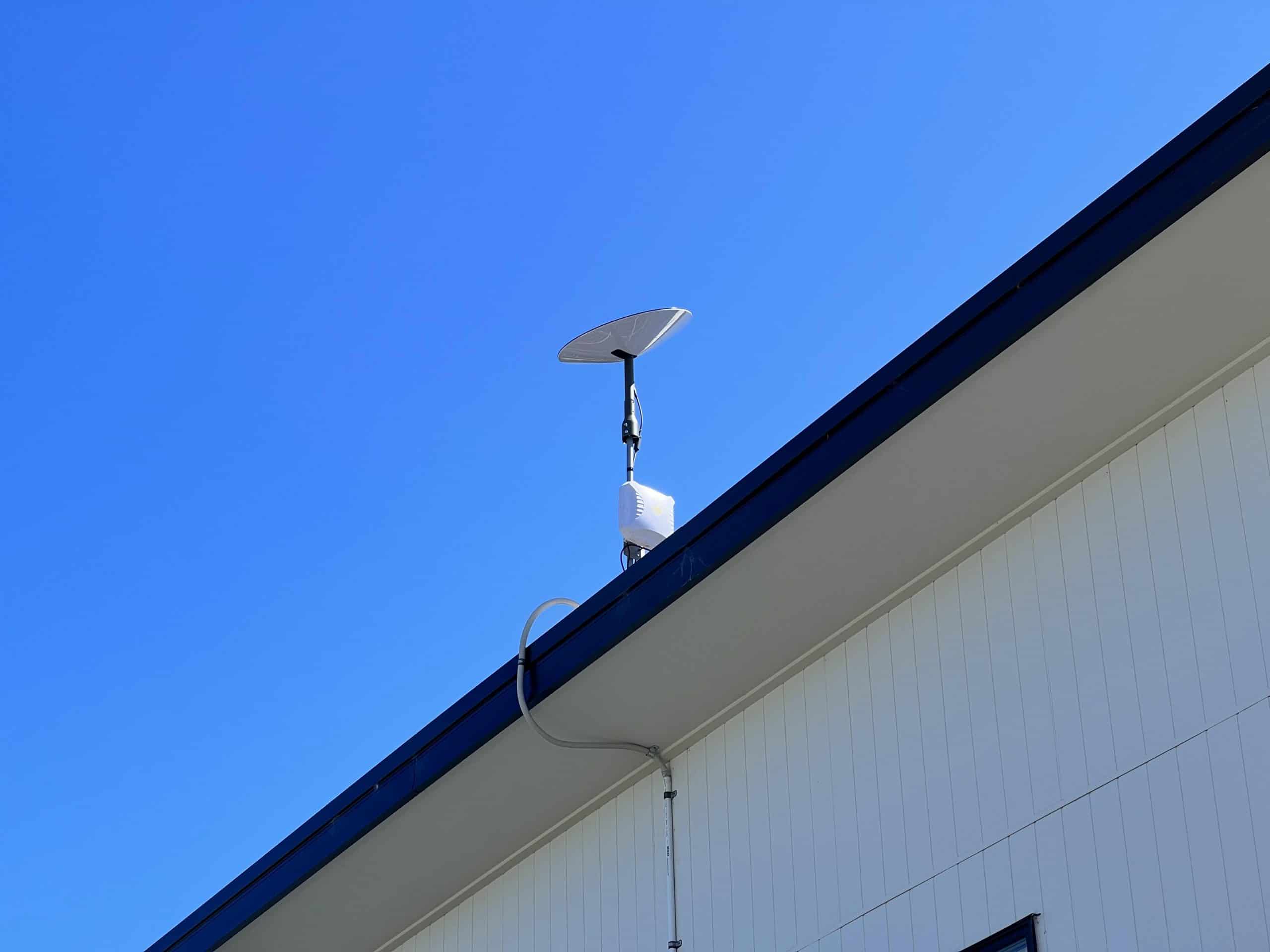 Satellite dish for internet connectivity